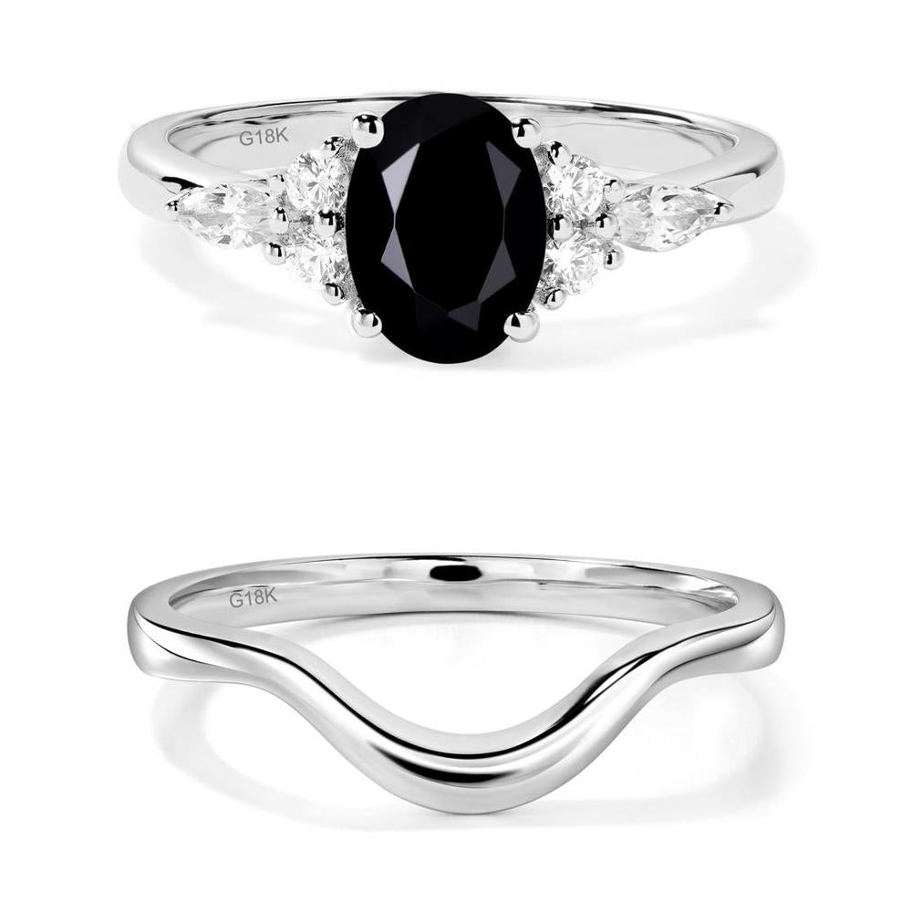 Simple Oval Black Spinel Engagement Ring - LUO Jewelry #metal_xxxxx