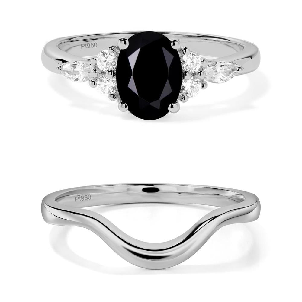 Simple Oval Black Spinel Engagement Ring - LUO Jewelry #metal_xxxxx