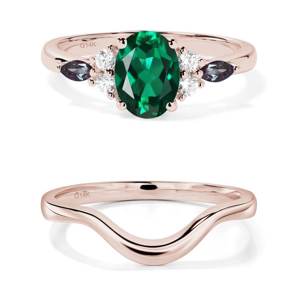 Simple Oval Emerald Engagement Ring - LUO Jewelry #metal_xxxxx