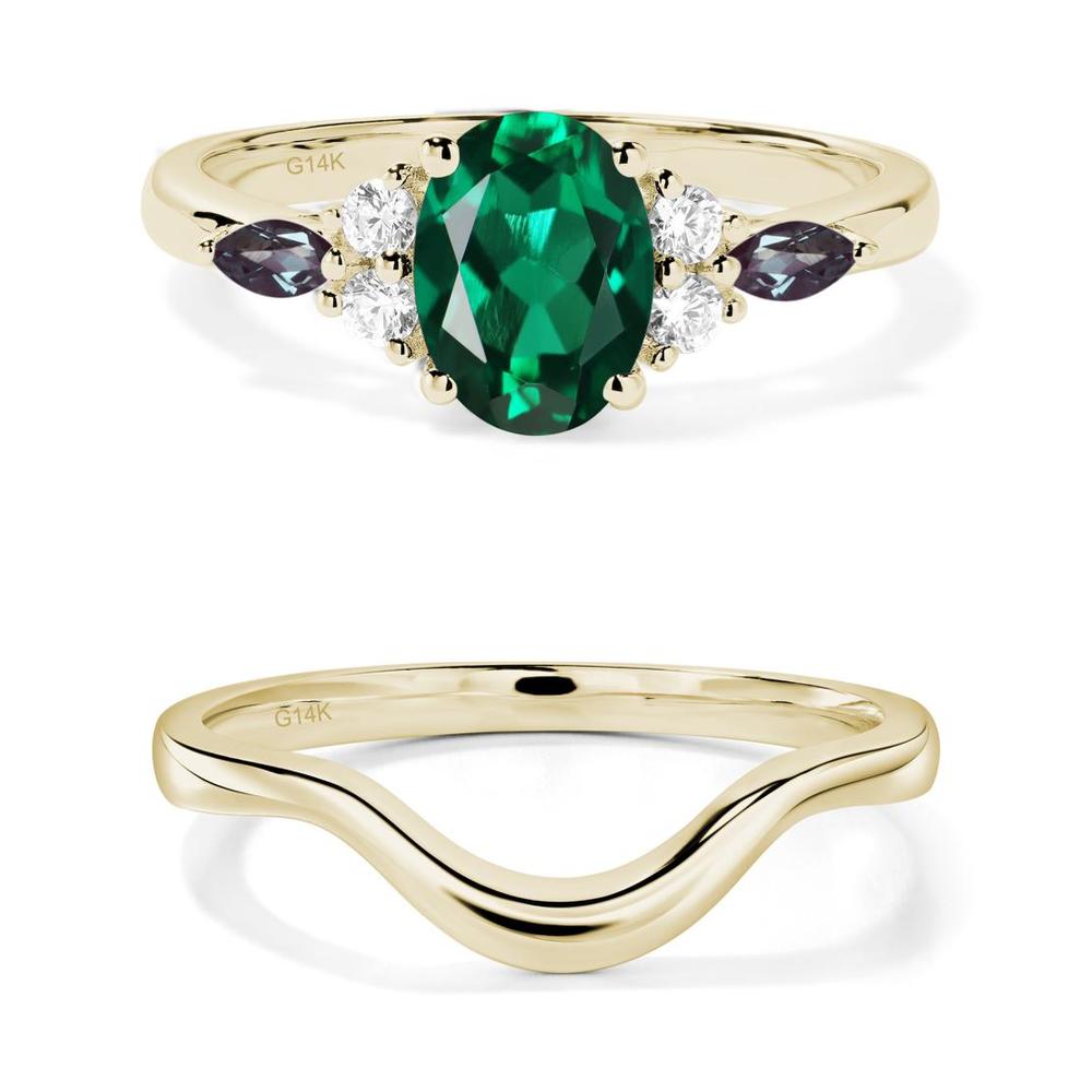 Simple Oval Emerald Engagement Ring - LUO Jewelry #metal_xxxxx