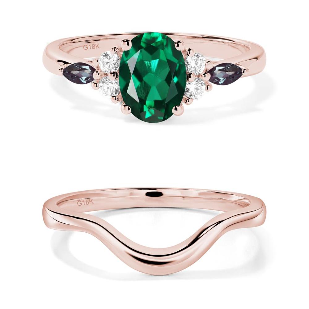 Simple Oval Emerald Engagement Ring - LUO Jewelry #metal_xxxxx