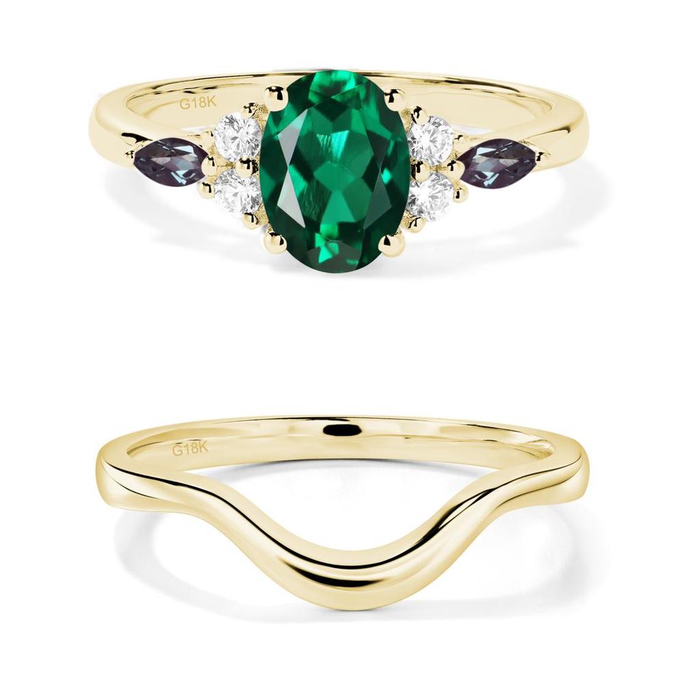 Simple Oval Emerald Engagement Ring - LUO Jewelry #metal_xxxxx
