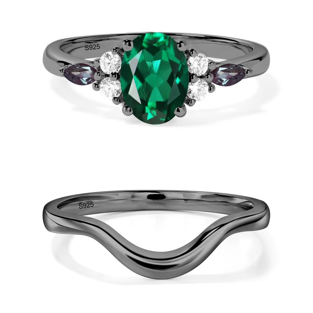 Simple Oval Emerald Engagement Ring - LUO Jewelry #metal_xxxxx