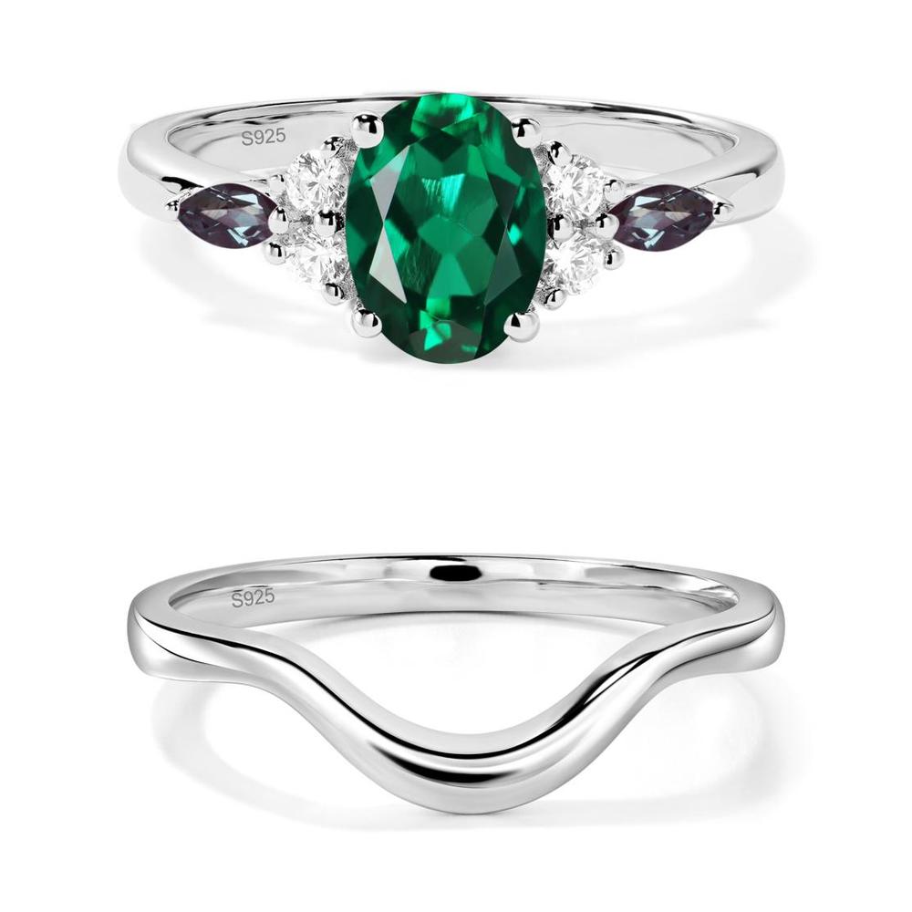 Simple Oval Emerald Engagement Ring - LUO Jewelry #metal_xxxxx