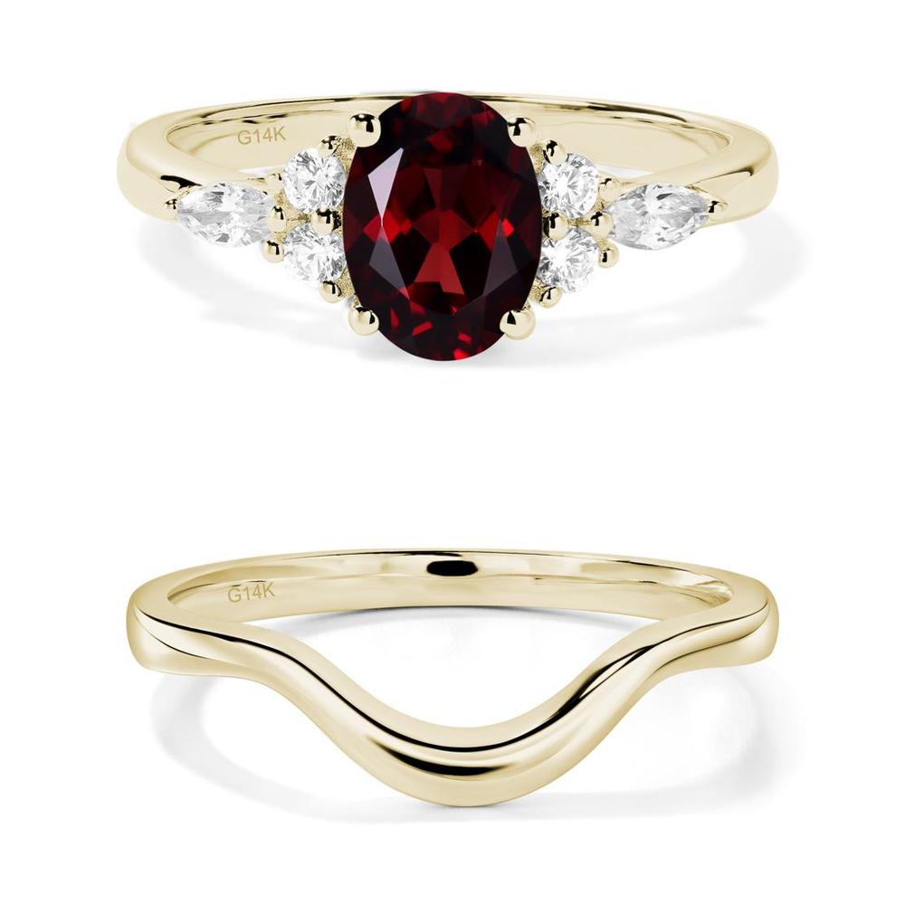 Simple Oval Garnet Engagement Ring - LUO Jewelry #metal_xxxxx