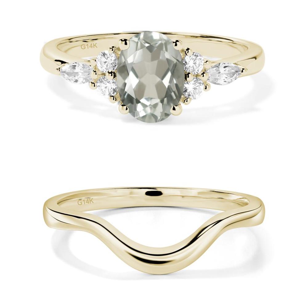 Simple Oval Green Amethyst Engagement Ring - LUO Jewelry #metal_xxxxx