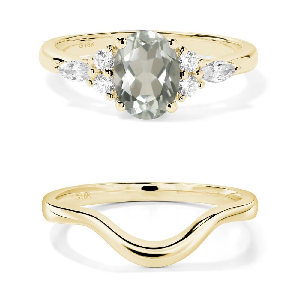 Simple Oval Green Amethyst Engagement Ring - LUO Jewelry #metal_xxxxx