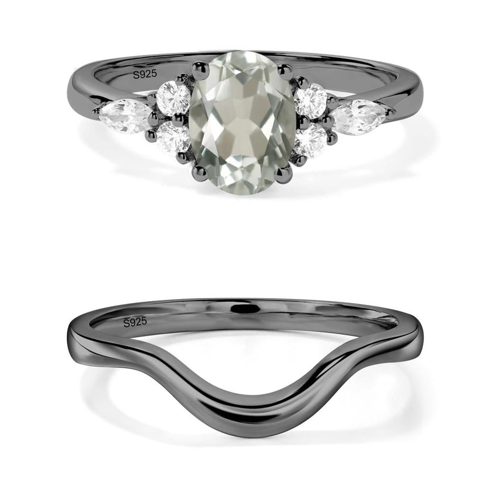 Simple Oval Green Amethyst Engagement Ring - LUO Jewelry #metal_xxxxx