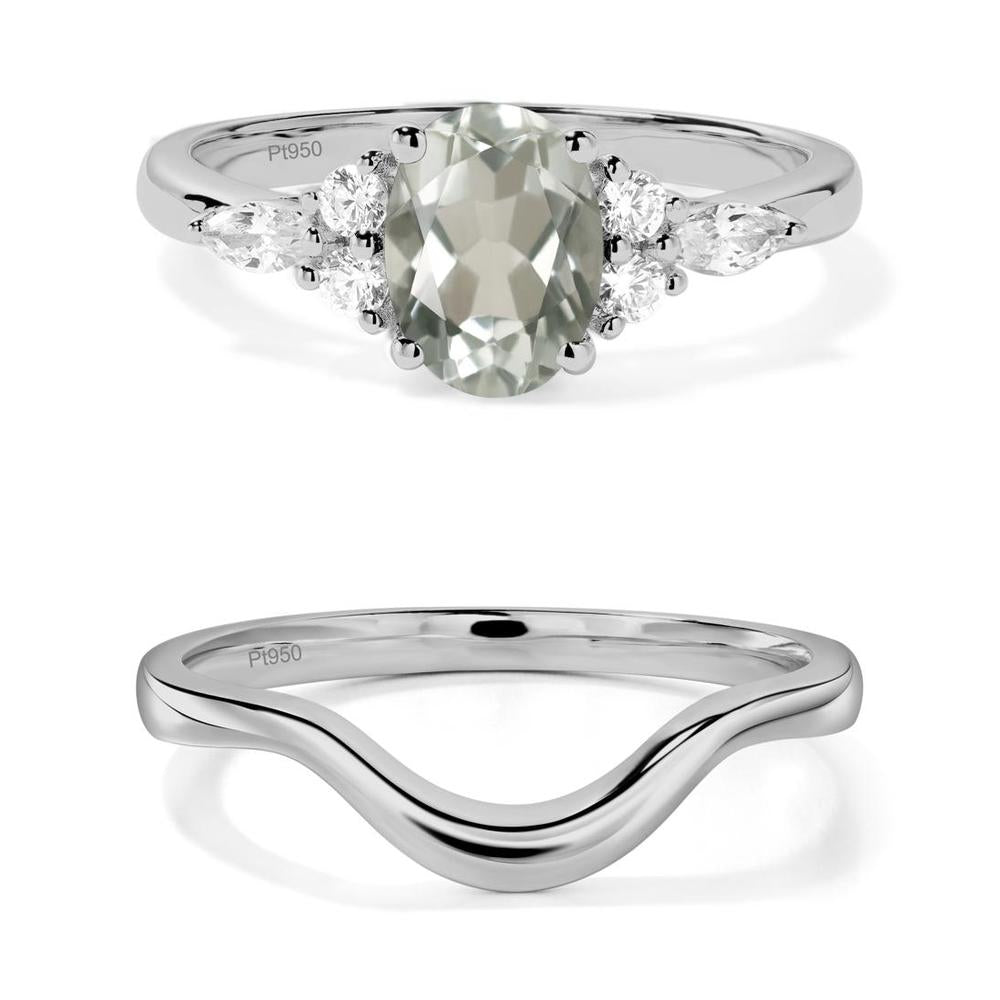 Simple Oval Green Amethyst Engagement Ring - LUO Jewelry #metal_xxxxx