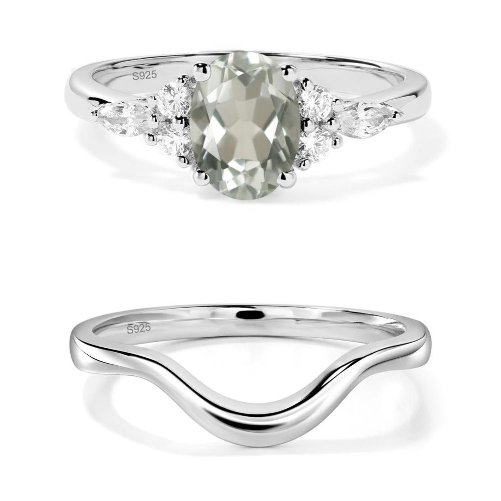 Simple Oval Green Amethyst Engagement Ring - LUO Jewelry #metal_xxxxx