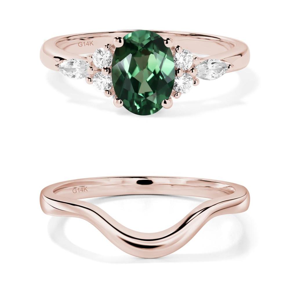 Simple Oval Green Sapphire Engagement Ring - LUO Jewelry #metal_xxxxx