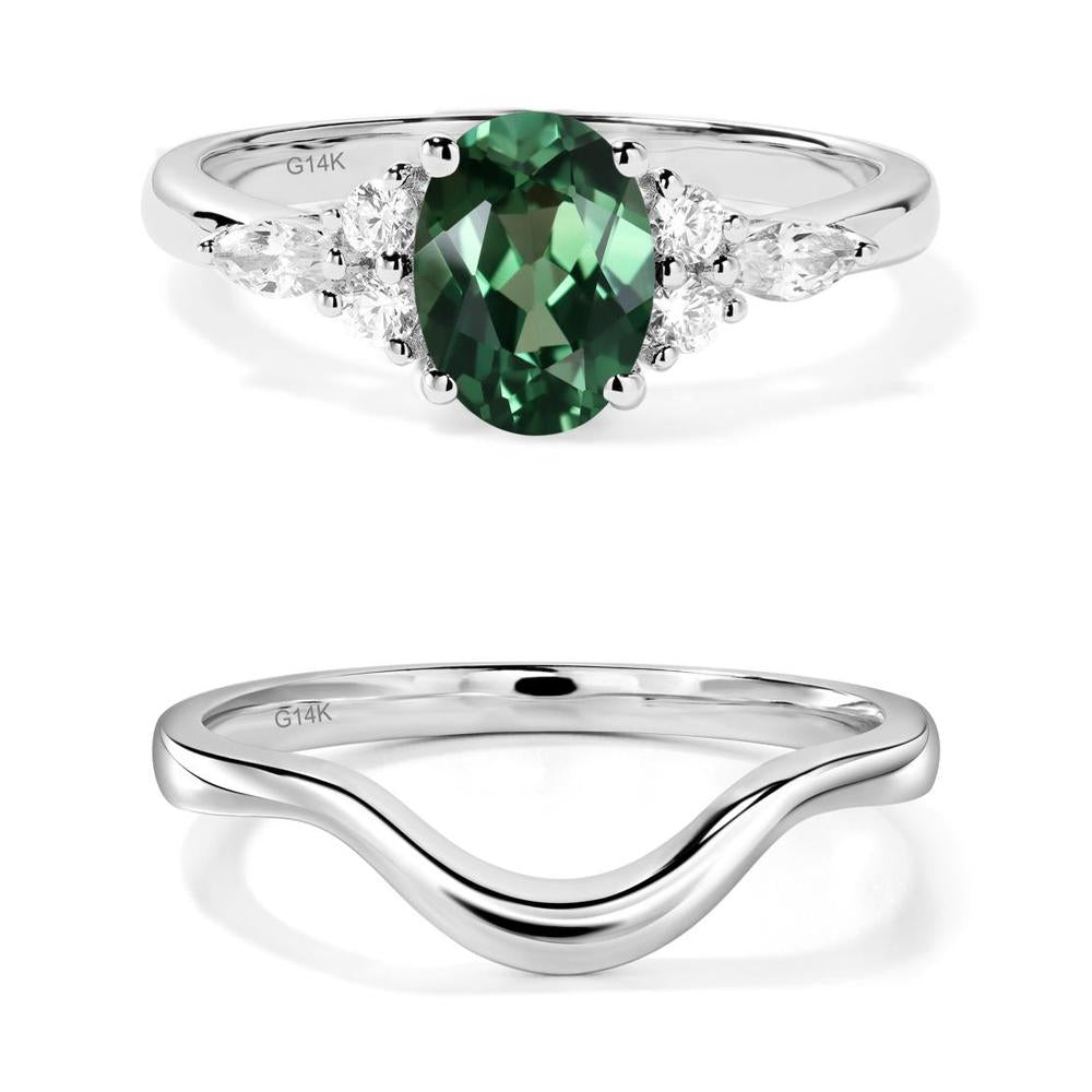 Simple Oval Green Sapphire Engagement Ring - LUO Jewelry #metal_xxxxx