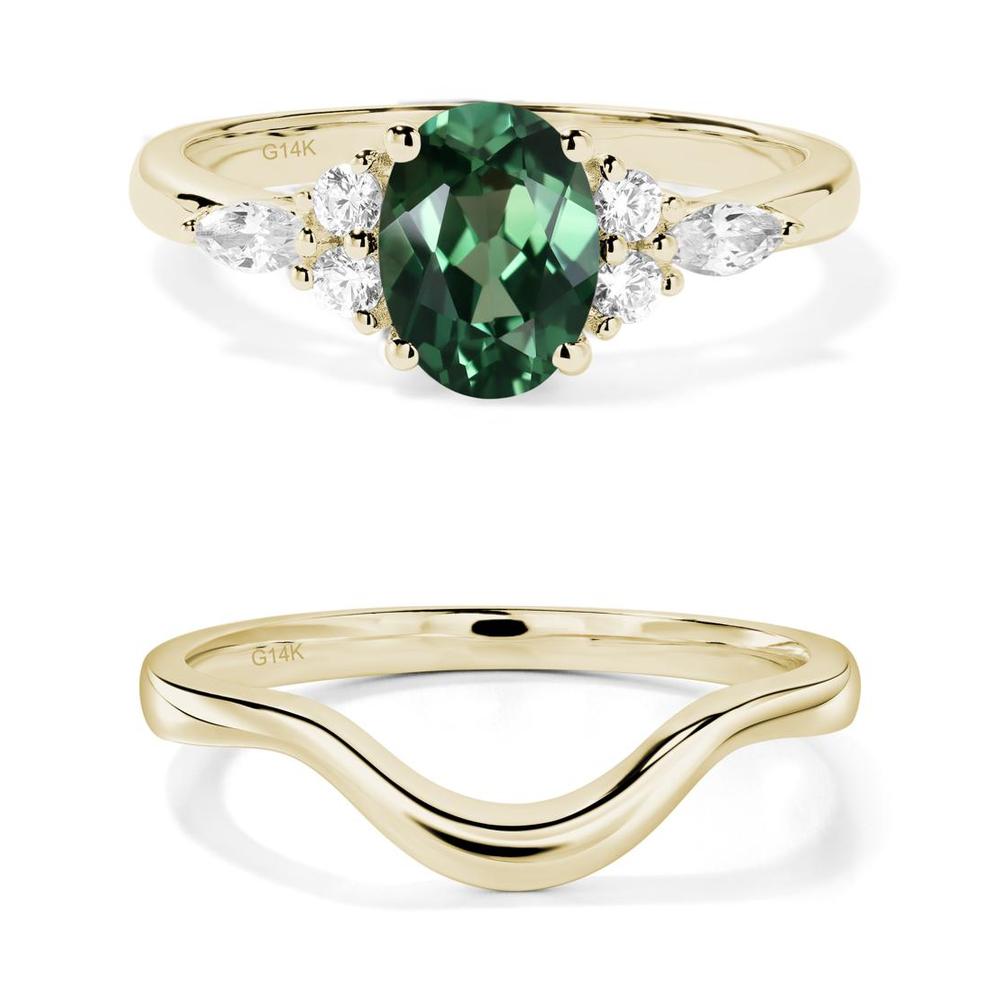 Simple Oval Green Sapphire Engagement Ring - LUO Jewelry #metal_xxxxx