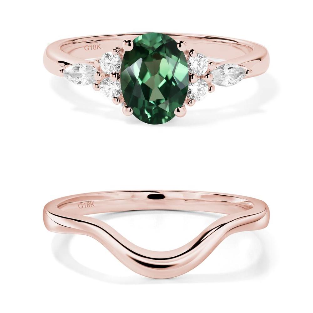 Simple Oval Green Sapphire Engagement Ring - LUO Jewelry #metal_xxxxx