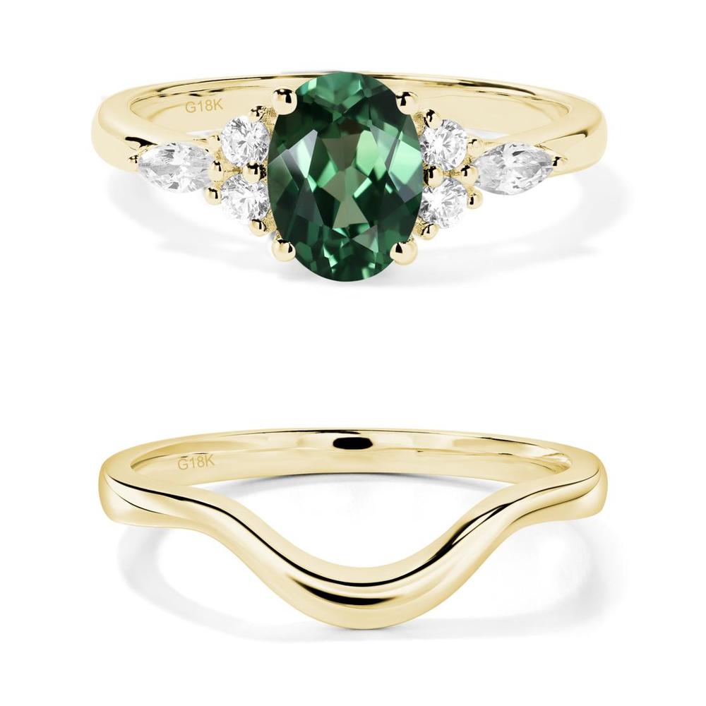 Simple Oval Green Sapphire Engagement Ring - LUO Jewelry #metal_xxxxx