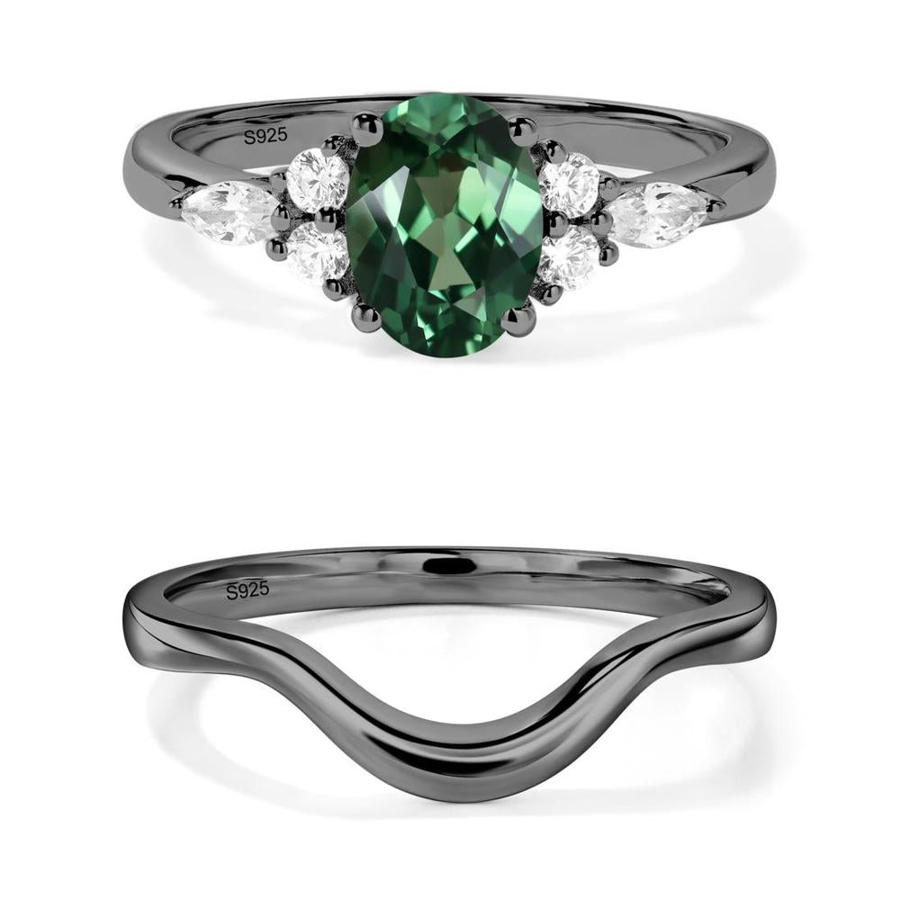 Simple Oval Green Sapphire Engagement Ring - LUO Jewelry #metal_xxxxx