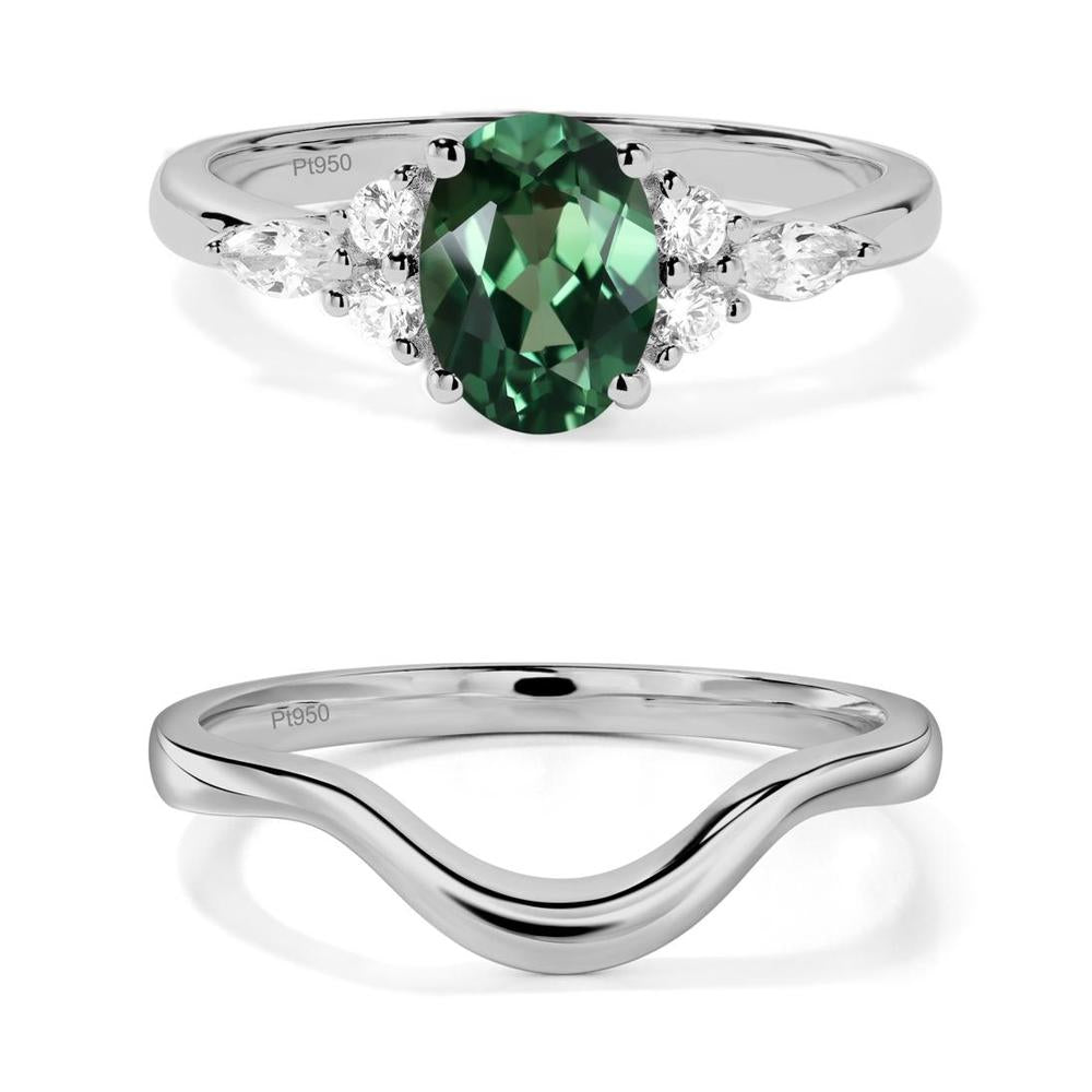 Simple Oval Green Sapphire Engagement Ring - LUO Jewelry #metal_xxxxx