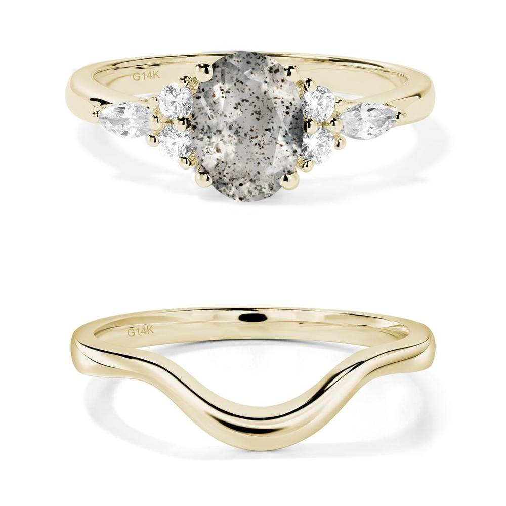 Simple Oval Herkimer Diamond Engagement Ring - LUO Jewelry #metal_xxxxx