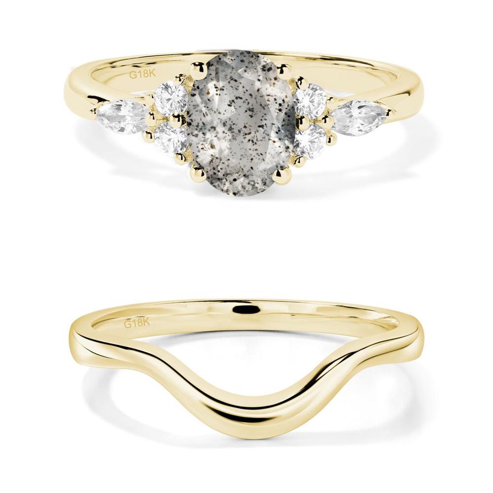 Simple Oval Herkimer Diamond Engagement Ring - LUO Jewelry #metal_xxxxx