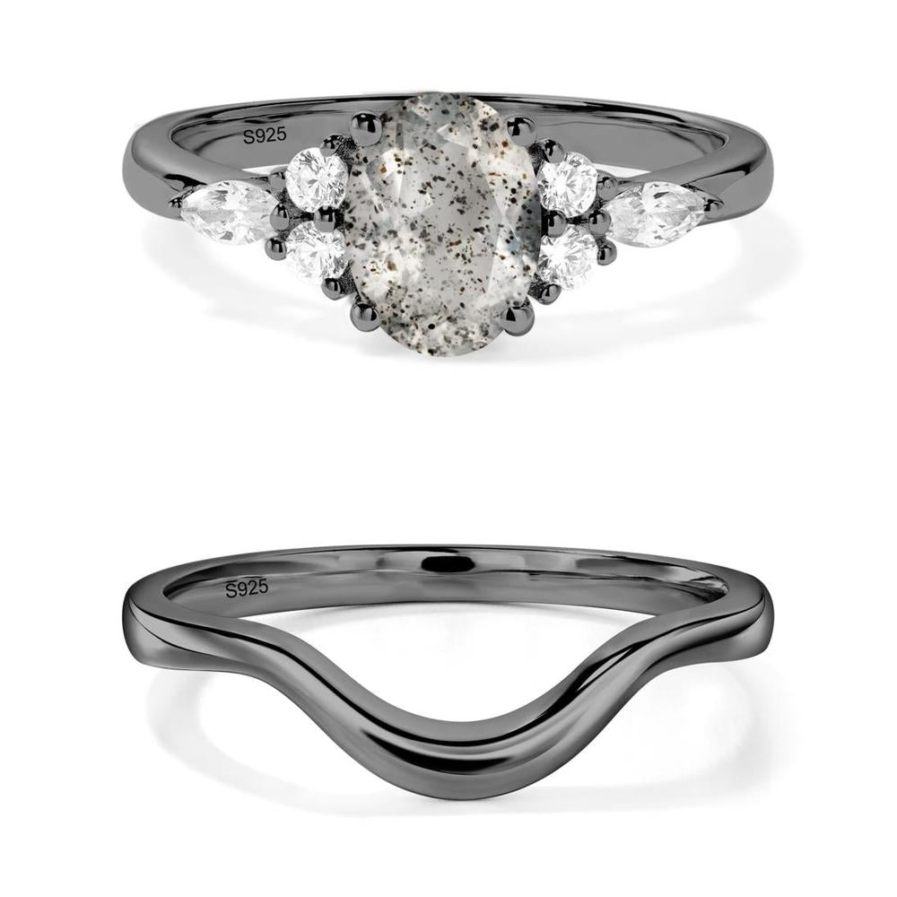 Simple Oval Herkimer Diamond Engagement Ring - LUO Jewelry #metal_xxxxx