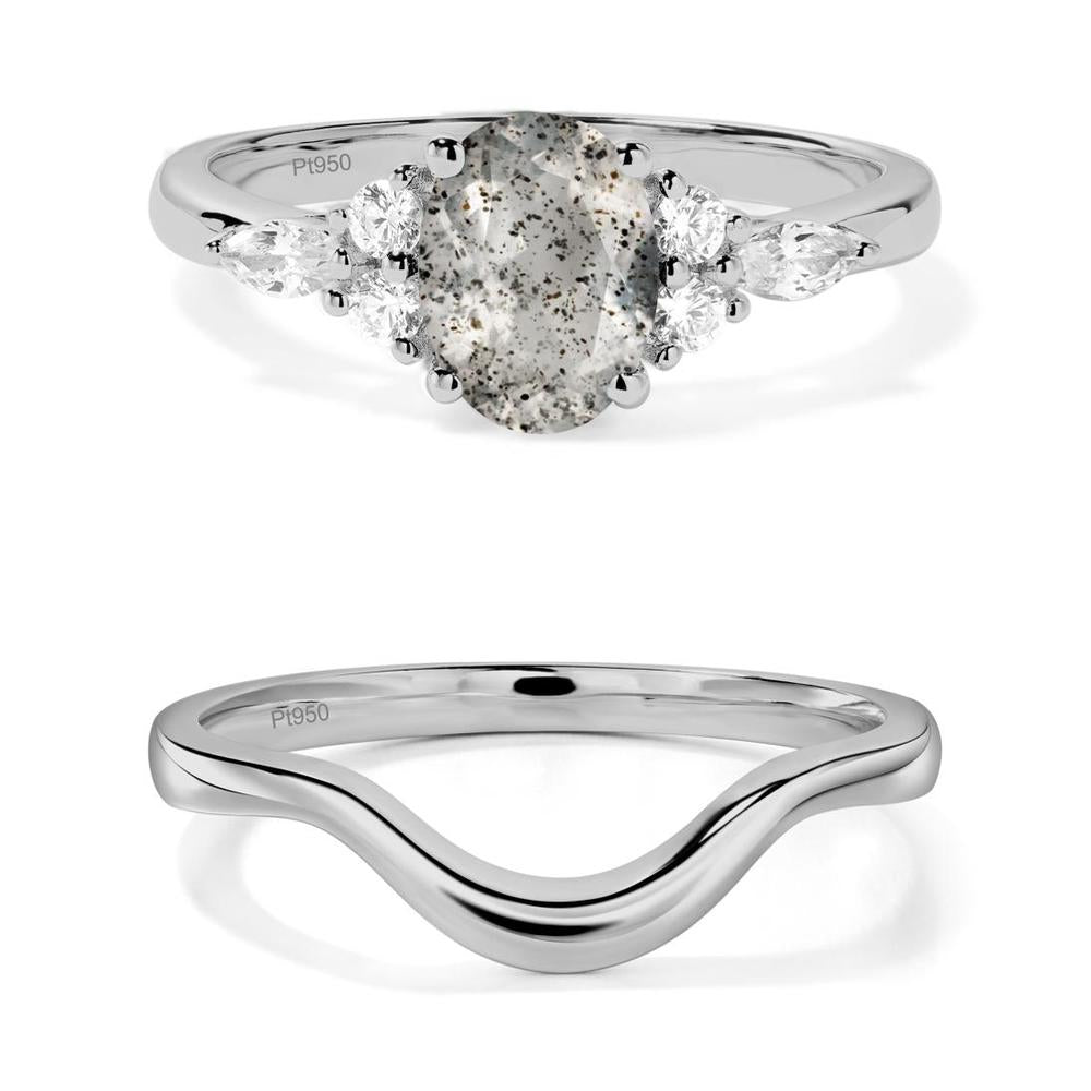 Simple Oval Herkimer Diamond Engagement Ring - LUO Jewelry #metal_xxxxx