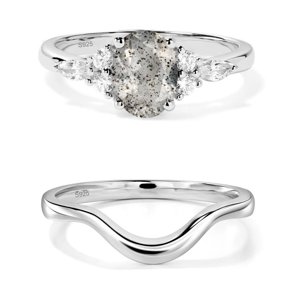 Simple Oval Herkimer Diamond Engagement Ring - LUO Jewelry #metal_xxxxx