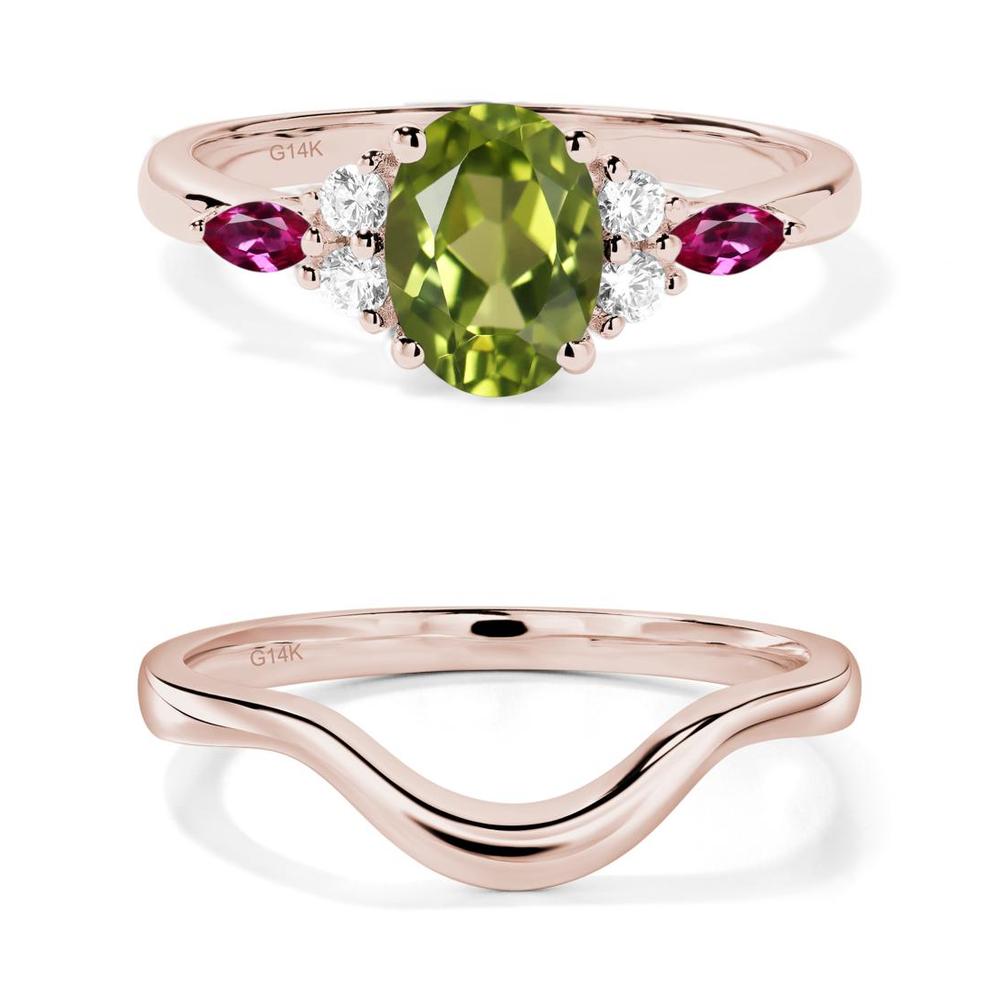 Simple Oval Peridot Engagement Ring - LUO Jewelry #metal_xxxxx