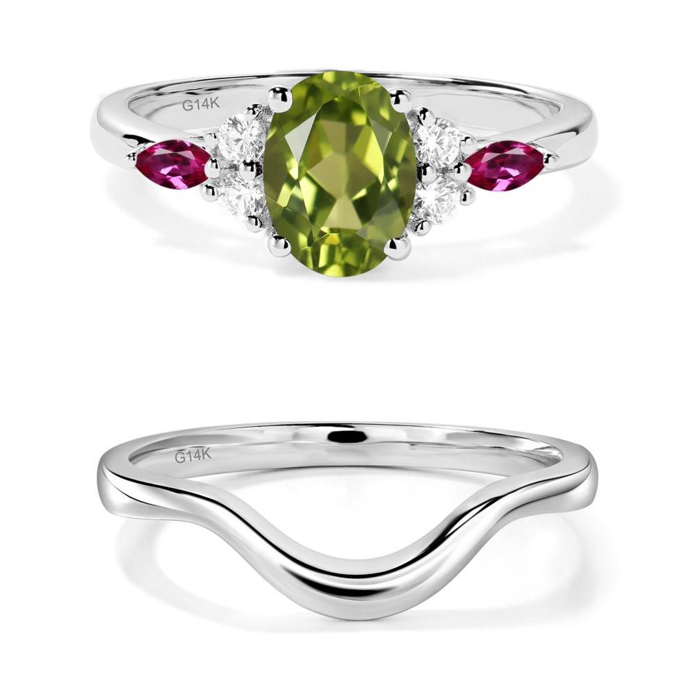 Simple Oval Peridot Engagement Ring - LUO Jewelry #metal_xxxxx