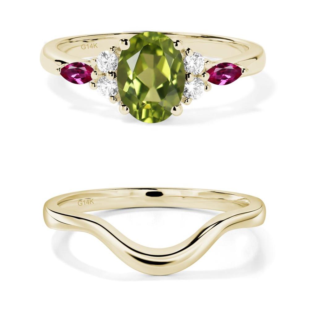 Simple Oval Peridot Engagement Ring - LUO Jewelry #metal_xxxxx