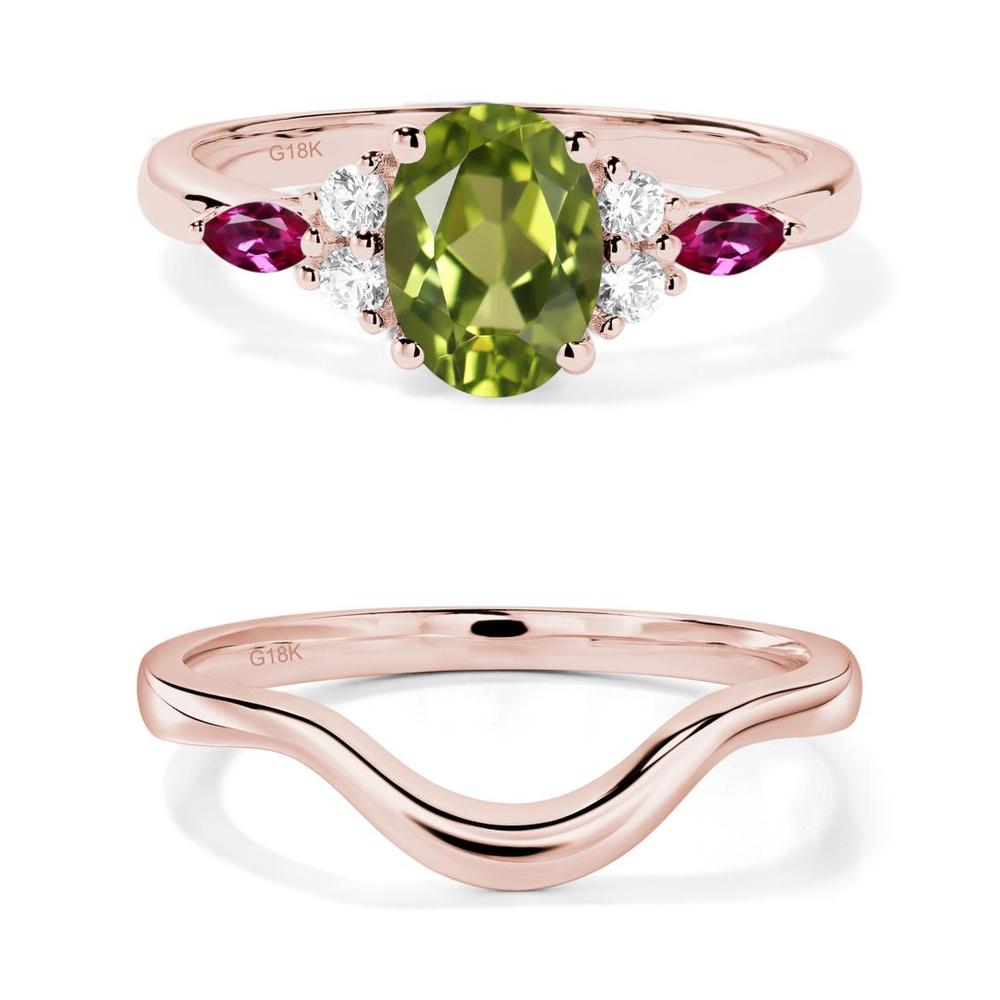 Simple Oval Peridot Engagement Ring - LUO Jewelry #metal_xxxxx