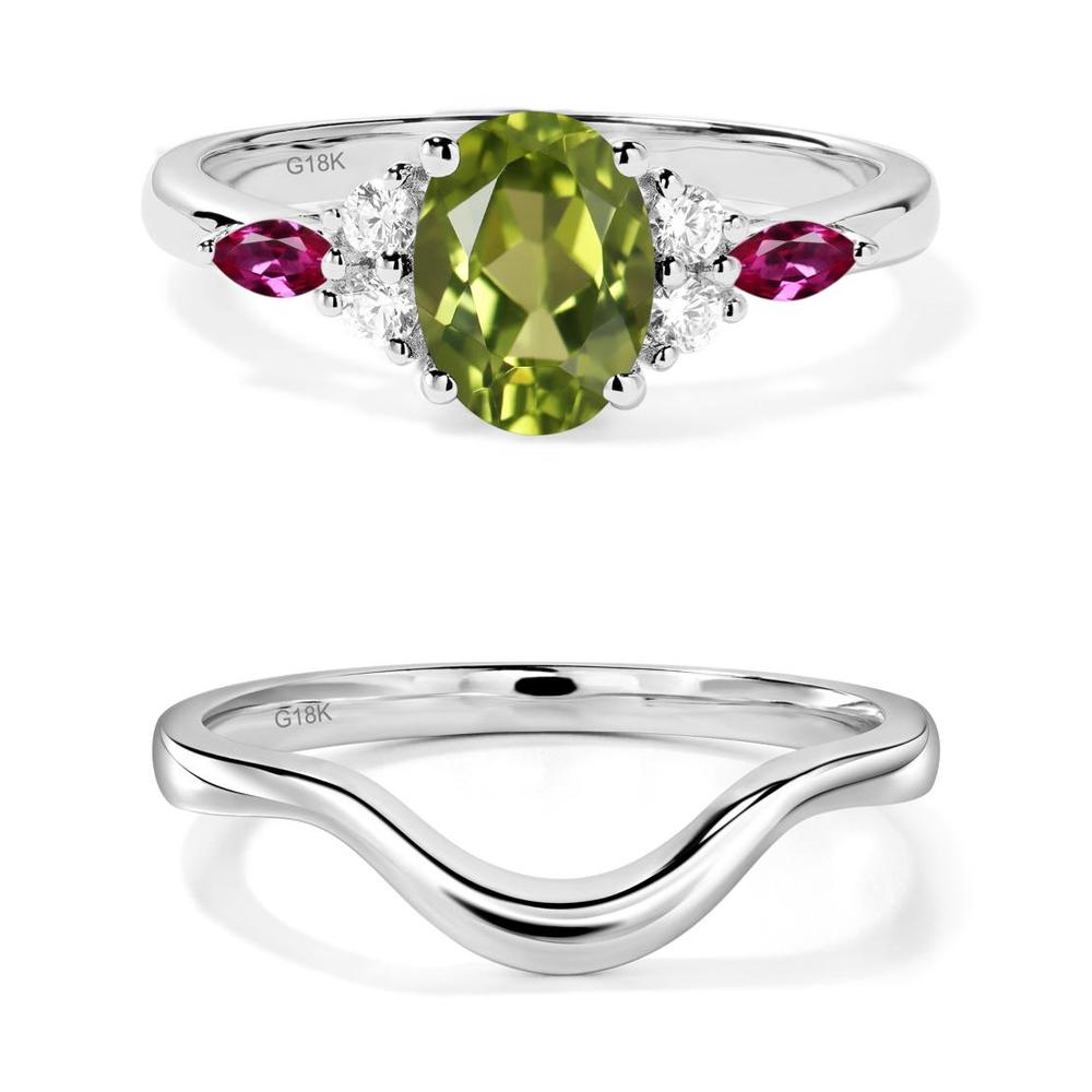 Simple Oval Peridot Engagement Ring - LUO Jewelry #metal_xxxxx