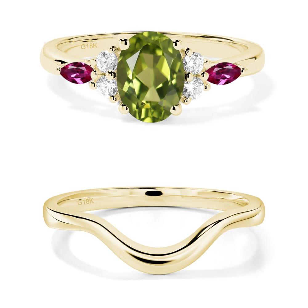 Simple Oval Peridot Engagement Ring - LUO Jewelry #metal_xxxxx