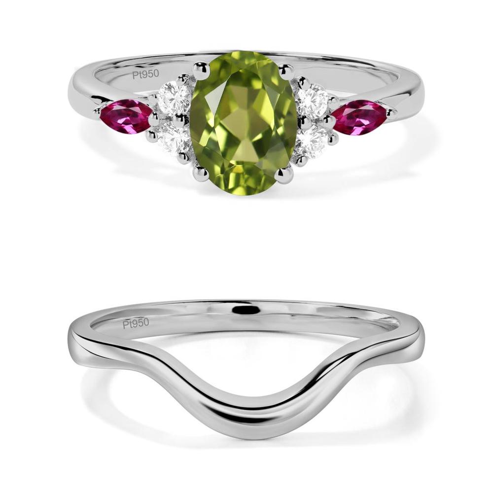 Simple Oval Peridot Engagement Ring - LUO Jewelry #metal_xxxxx