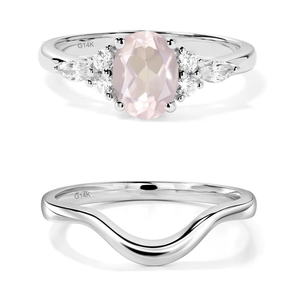 Simple Oval Rose Quartz Engagement Ring - LUO Jewelry #metal_xxxxx