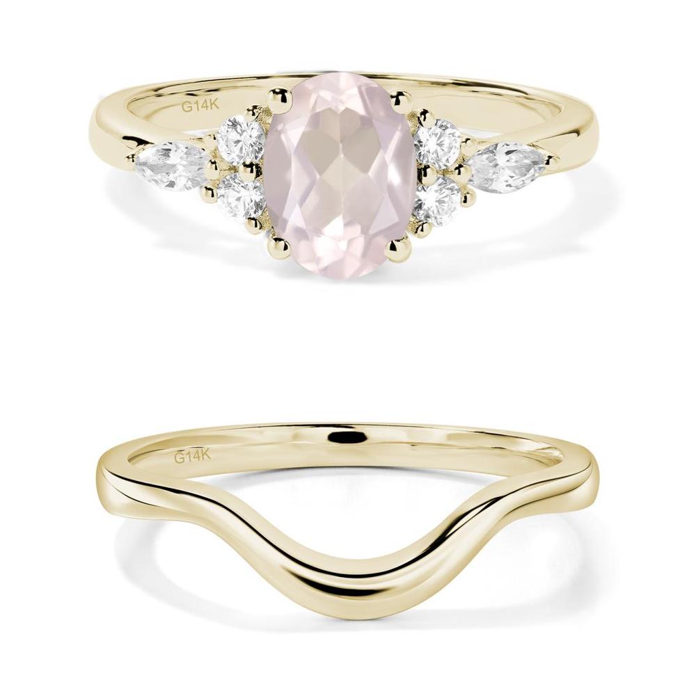 Simple Oval Rose Quartz Engagement Ring - LUO Jewelry #metal_xxxxx