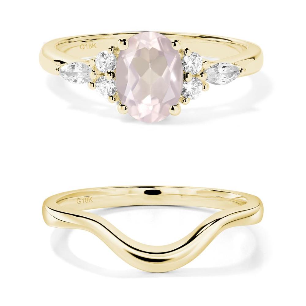 Simple Oval Rose Quartz Engagement Ring - LUO Jewelry #metal_xxxxx