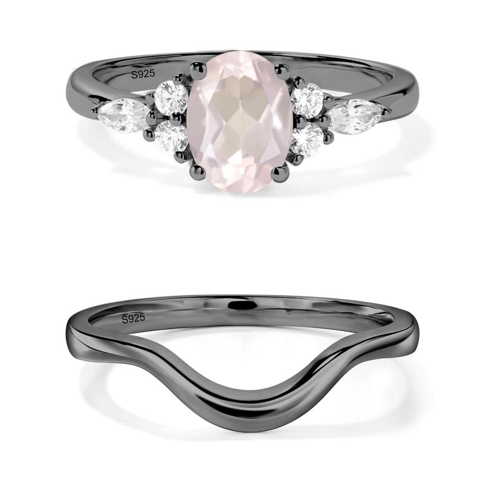 Simple Oval Rose Quartz Engagement Ring - LUO Jewelry #metal_xxxxx