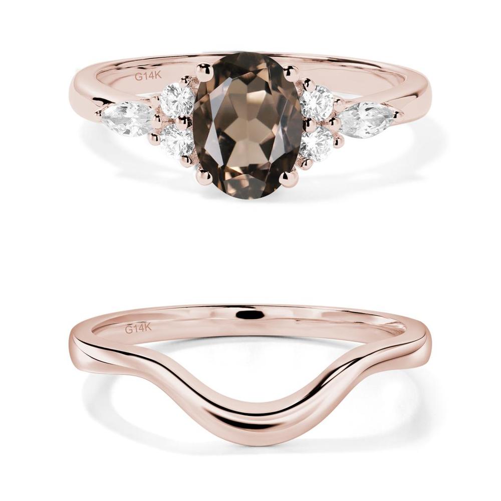 Simple Oval Smoky Quartz Engagement Ring - LUO Jewelry #metal_xxxxx