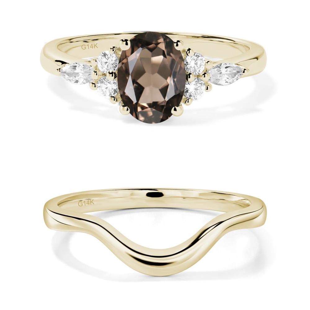 Simple Oval Smoky Quartz Engagement Ring - LUO Jewelry #metal_xxxxx