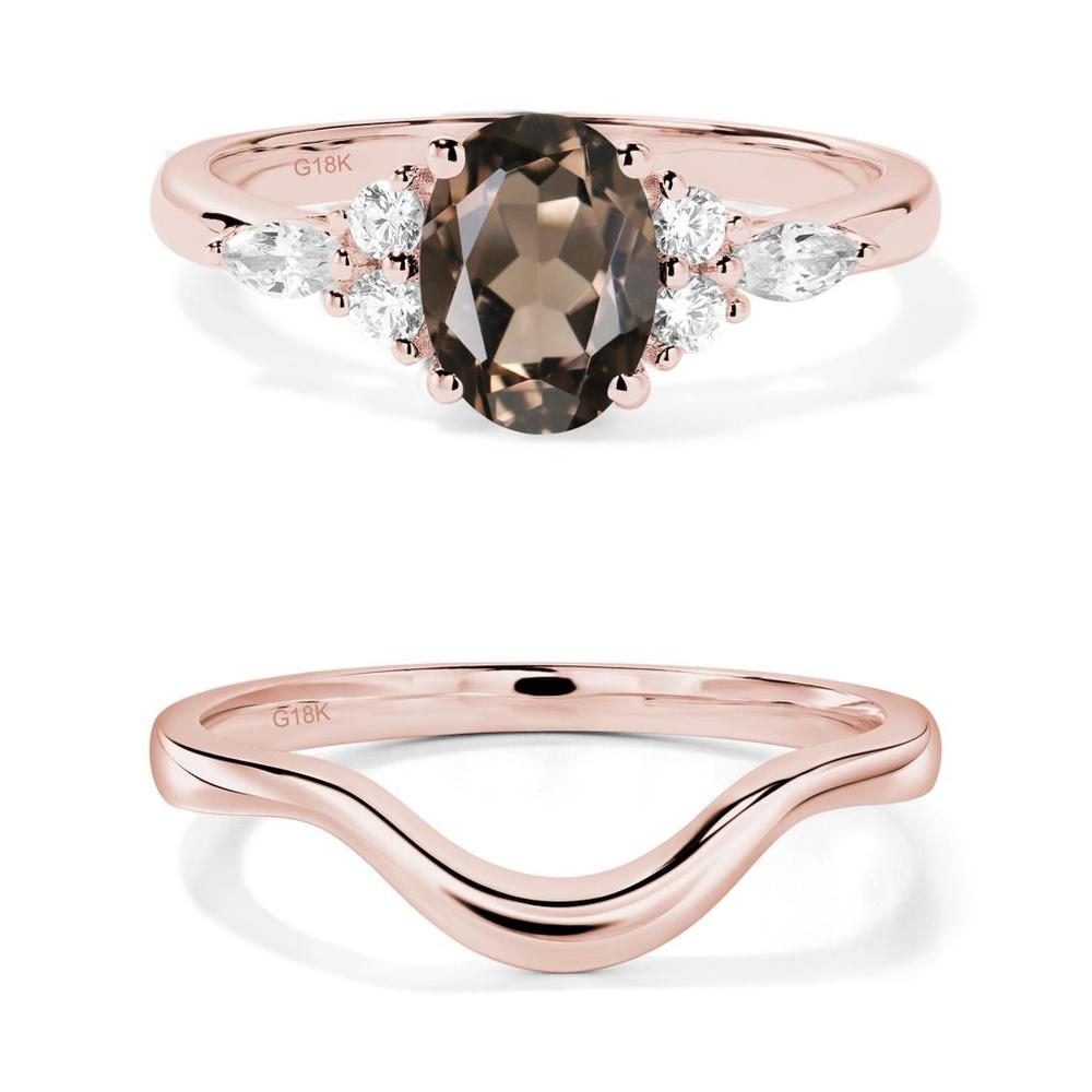 Simple Oval Smoky Quartz Engagement Ring - LUO Jewelry #metal_xxxxx