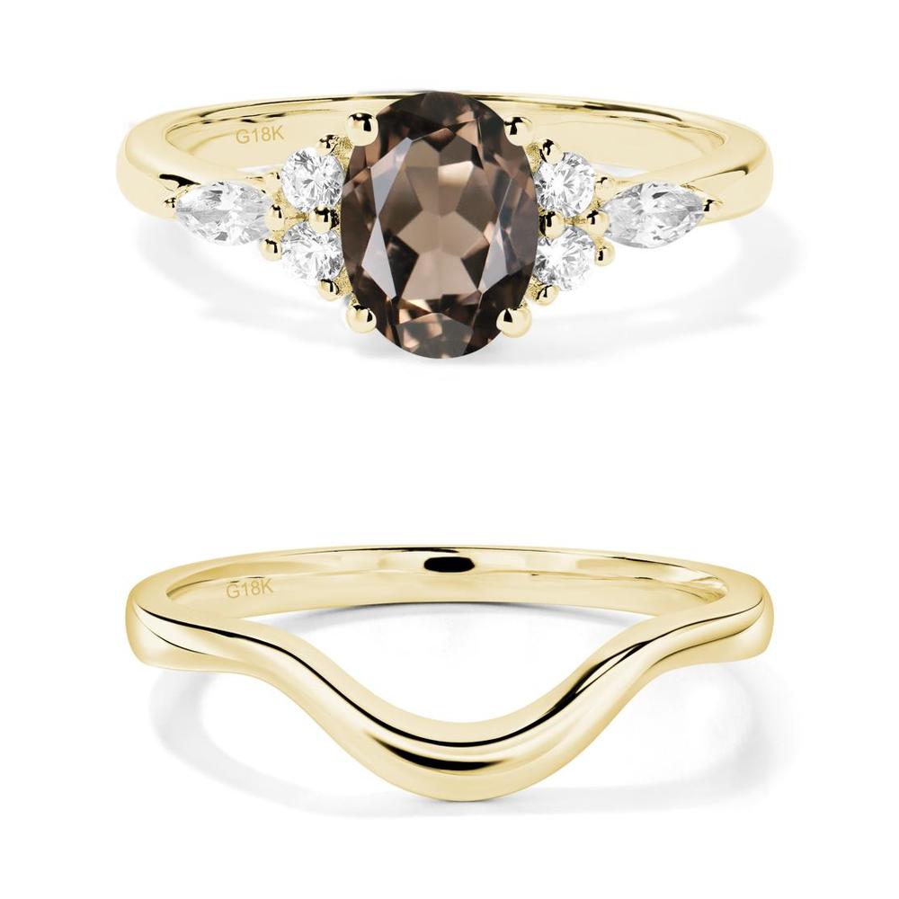 Simple Oval Smoky Quartz Engagement Ring - LUO Jewelry #metal_xxxxx