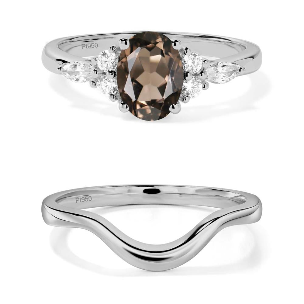 Simple Oval Smoky Quartz Engagement Ring - LUO Jewelry #metal_xxxxx