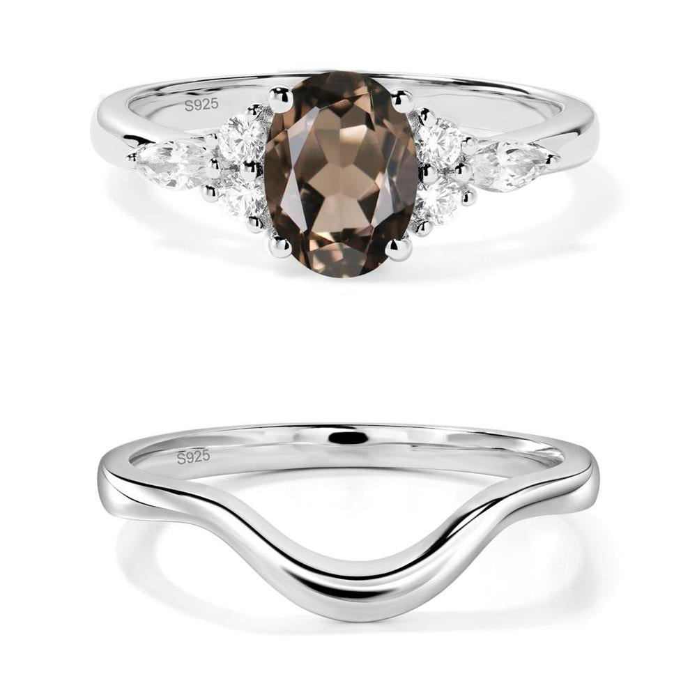 Simple Oval Smoky Quartz Engagement Ring - LUO Jewelry #metal_xxxxx