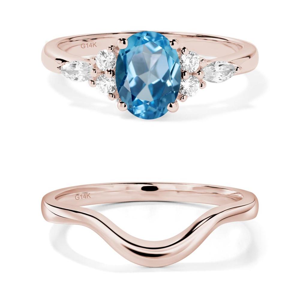 Simple Oval Swiss Blue Topaz Engagement Ring - LUO Jewelry #metal_xxxxx