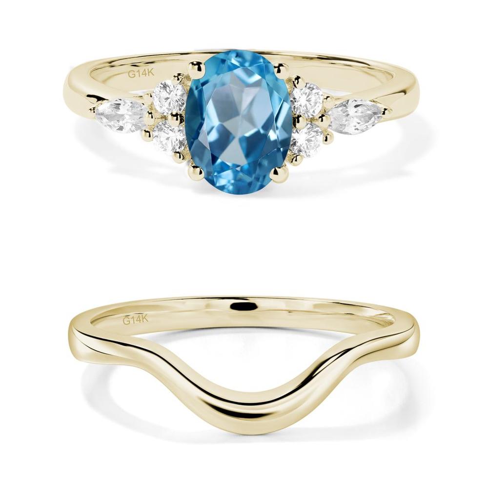 Simple Oval Swiss Blue Topaz Engagement Ring - LUO Jewelry #metal_xxxxx