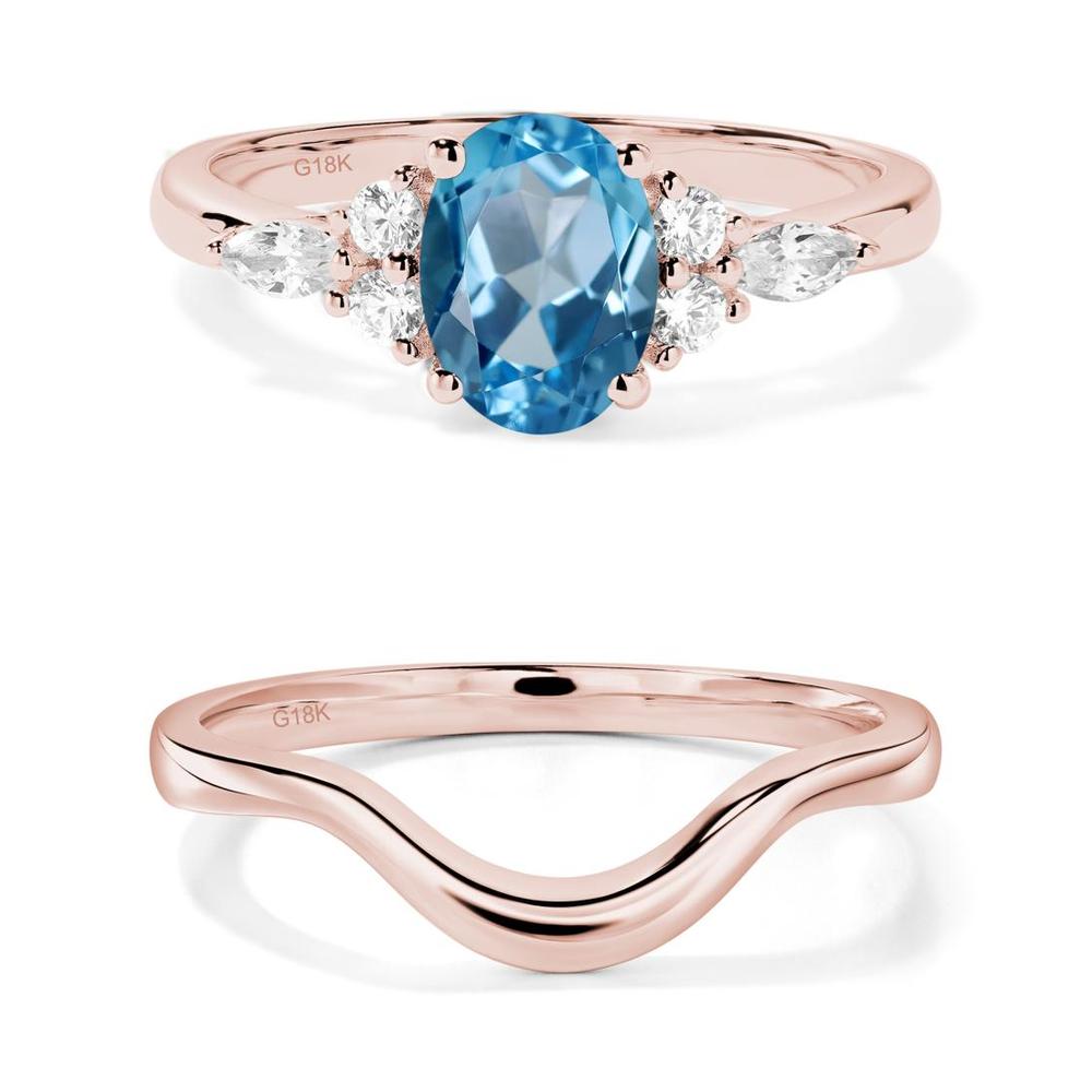 Simple Oval Swiss Blue Topaz Engagement Ring - LUO Jewelry #metal_xxxxx