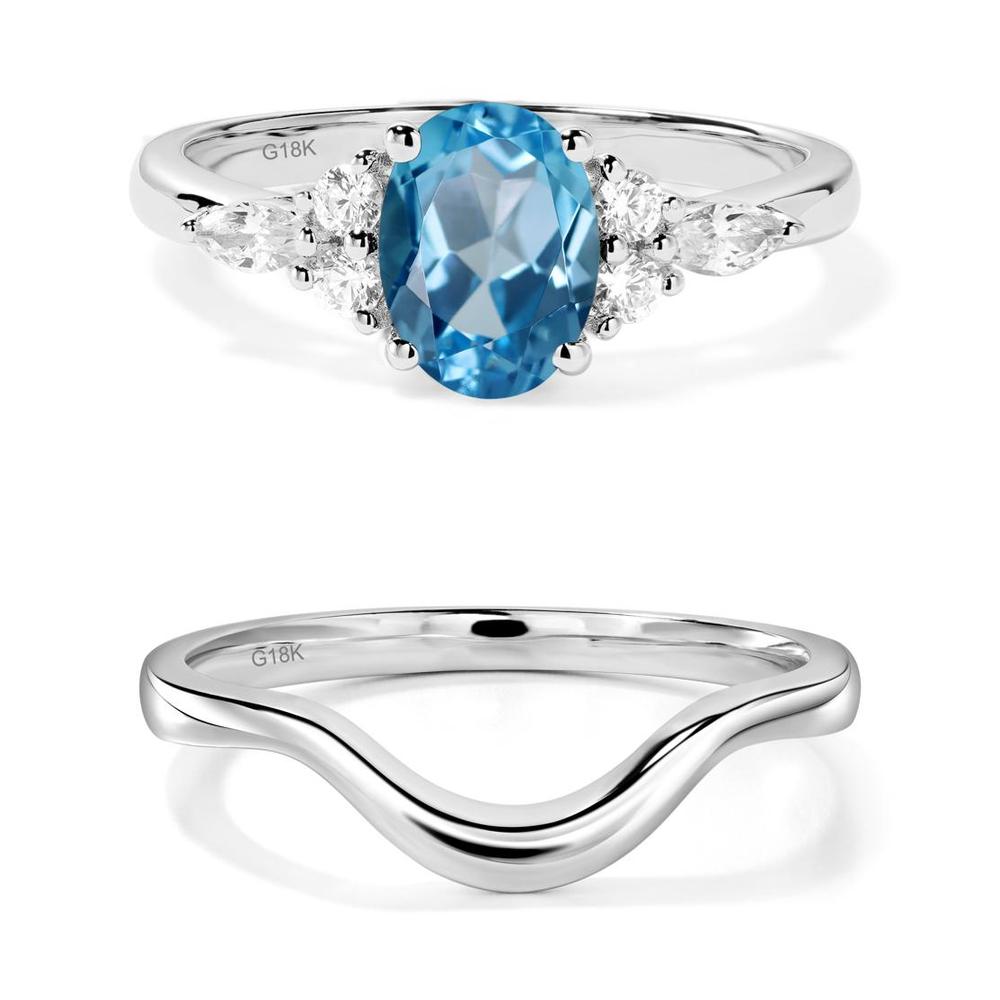 Simple Oval Swiss Blue Topaz Engagement Ring - LUO Jewelry #metal_xxxxx