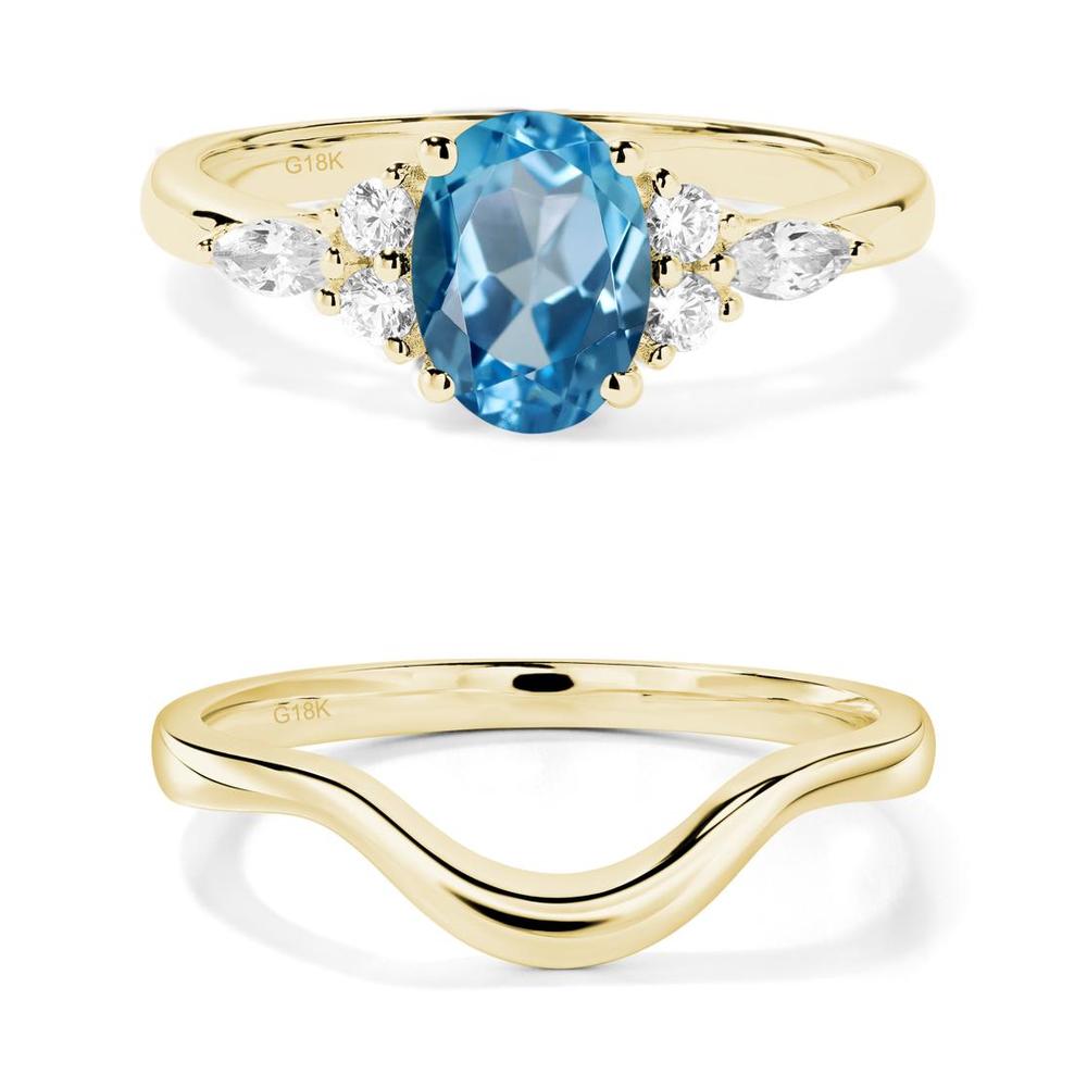 Simple Oval Swiss Blue Topaz Engagement Ring - LUO Jewelry #metal_xxxxx