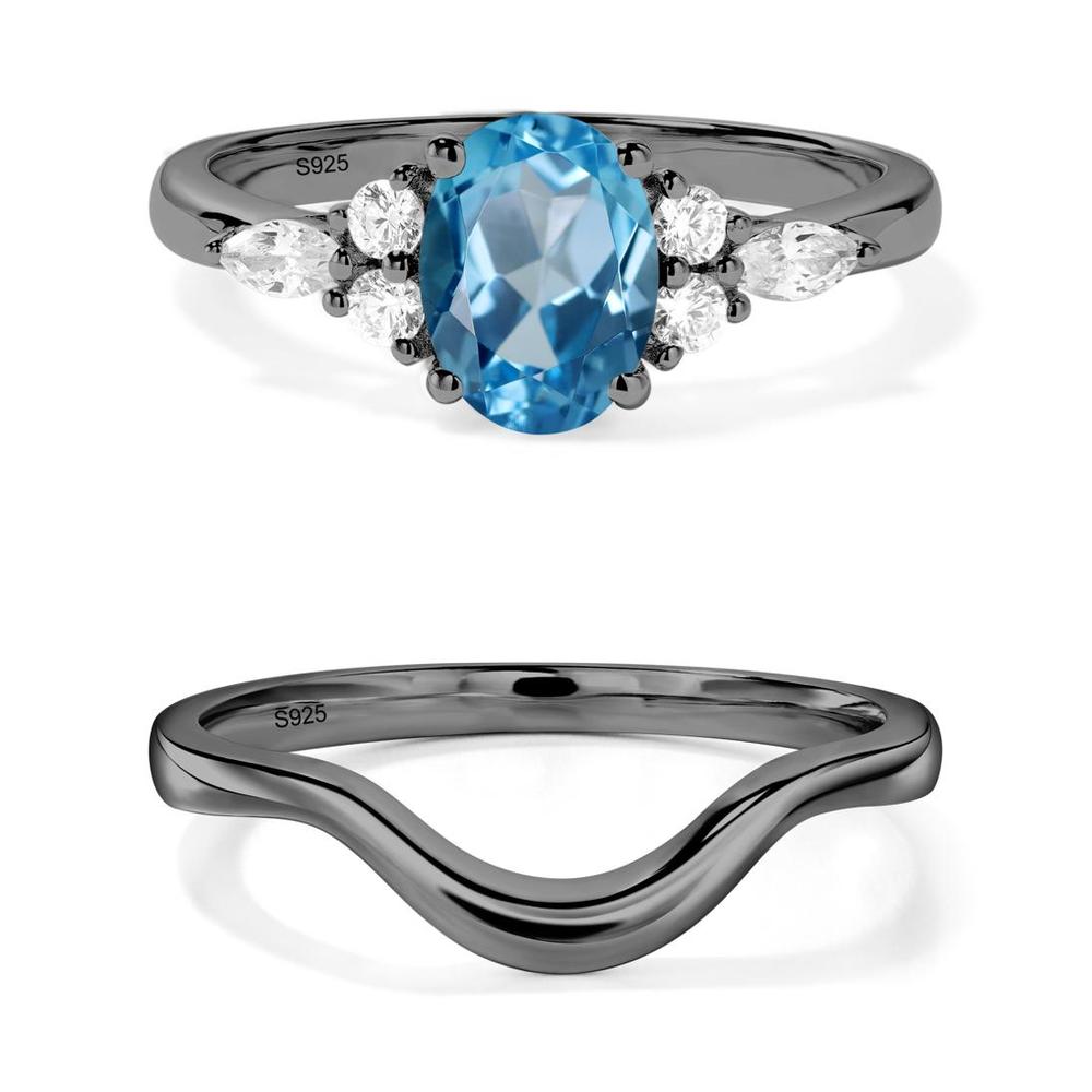Simple Oval Swiss Blue Topaz Engagement Ring - LUO Jewelry #metal_xxxxx
