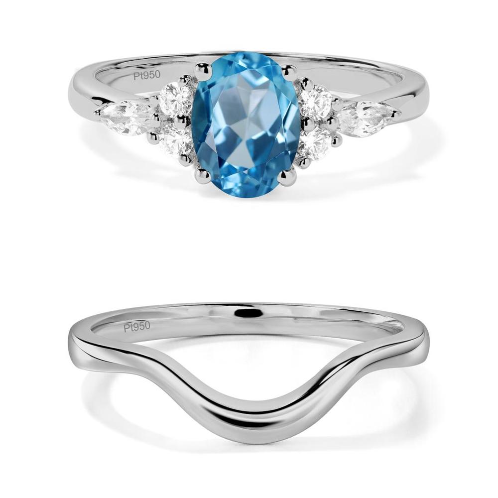 Simple Oval Swiss Blue Topaz Engagement Ring - LUO Jewelry #metal_xxxxx